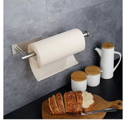 Kitchen Paper Towel Holder Adhesive Tissue Hanger Toilet Roll Paper Dispenser Cabinet Storage Napkin Rack Bathroom Accessories