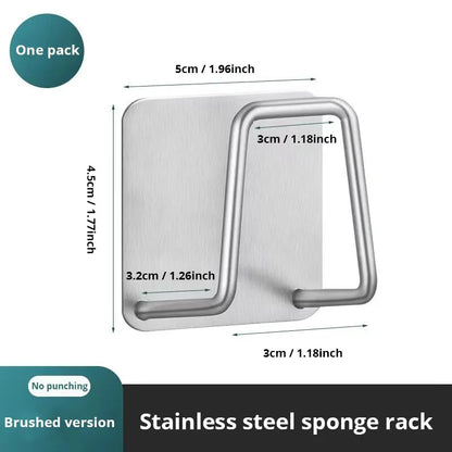 Stainless Steel Sink Sponge Rack For Sponge Steel Wire Ball Draining Paste The Inner Wall Of The Sink Kitchen Supplies