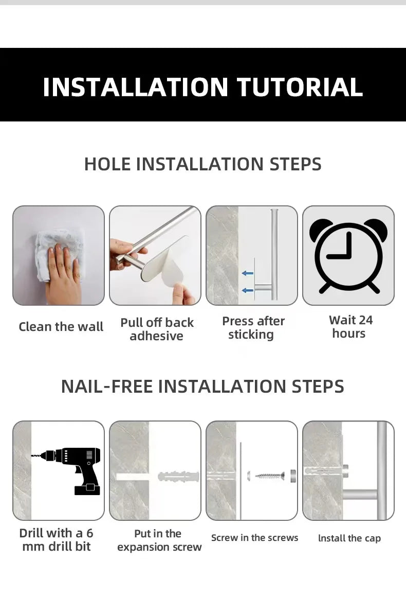 Kitchen Paper Towel Holder Adhesive Tissue Hanger Toilet Roll Paper Dispenser Cabinet Storage Napkin Rack Bathroom Accessories