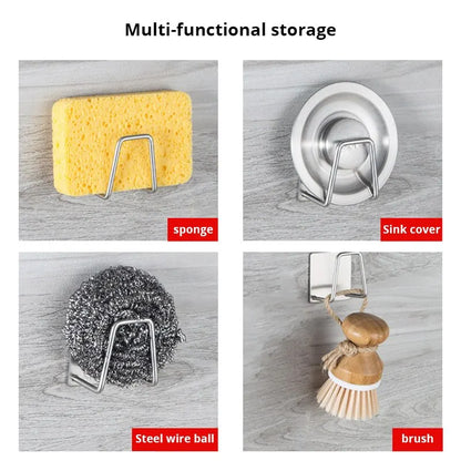 Stainless Steel Sink Sponge Rack For Sponge Steel Wire Ball Draining Paste The Inner Wall Of The Sink Kitchen Supplies